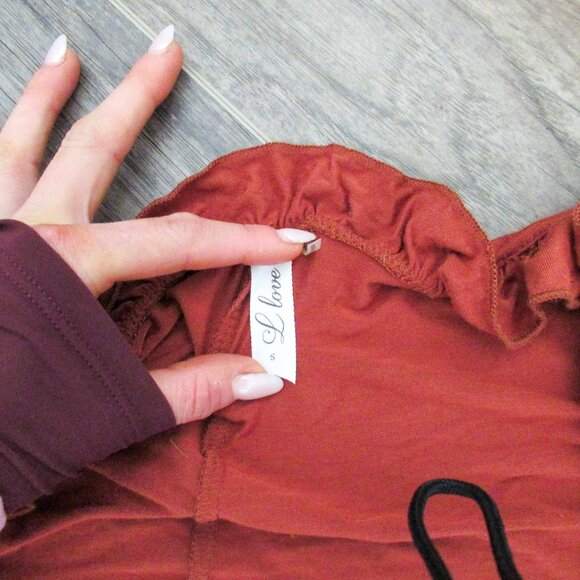 Rust Ruffle Open Cardigan - Picture 2 of 2